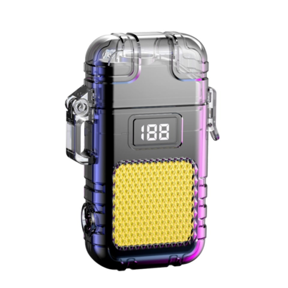 Rechargeable Arc Lighter Lighting Light Outdoor Multi functional Lighter Flashlight Mini Keychain Light